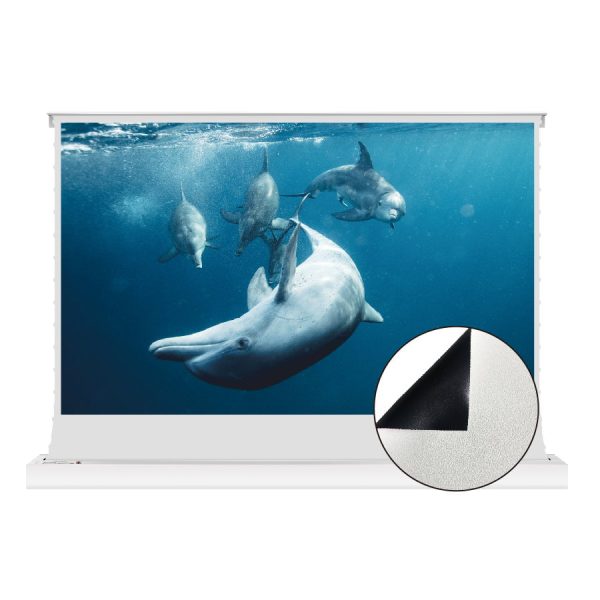 VIVIDSTORM S White Cinema Motorised Floor Rising Projector Screen for Standard Throw Projectors