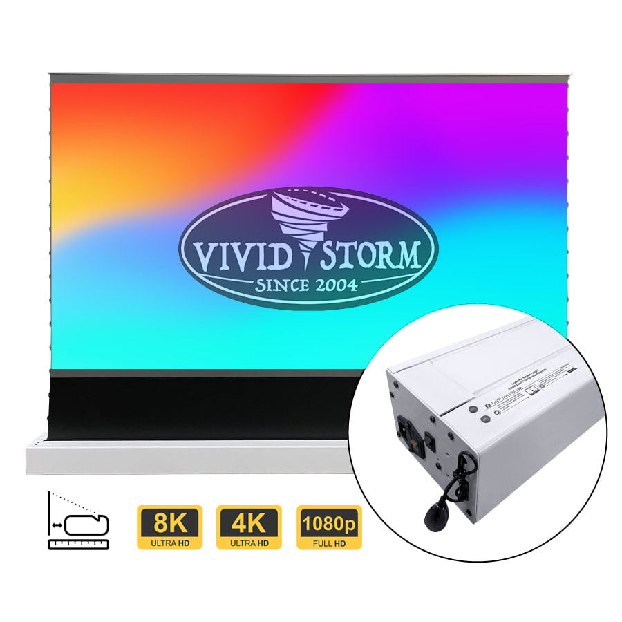 S PRO Motorised Floor Rising Projector Screen With Ultra Short Throw Ambient Light Rejecting (For UST Laser Projectors)